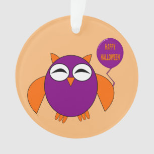 Happy Halloween Party Owl Akronylic Ornament