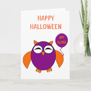 Happy Halloween Party Owl Custom Card Karte