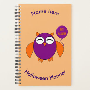 Happy Halloween Party Owl Custom Planner Planer