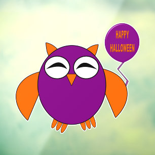 Happy Halloween Party Owl Fensteraufkleber