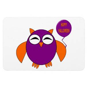Happy Halloween Party Owl Magnet