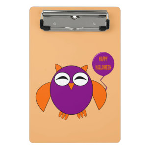 Happy Halloween Party Owl Mini Zwischenablage Klemmbrett