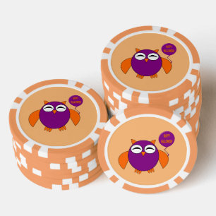 Happy Halloween Party Owl Pokerchips