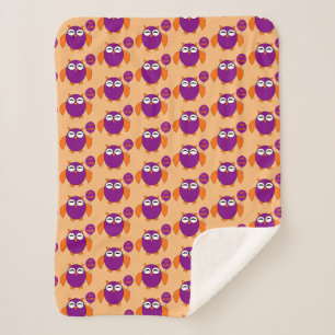 Happy Halloween Party Owl Sherpa Blanket Sherpadecke