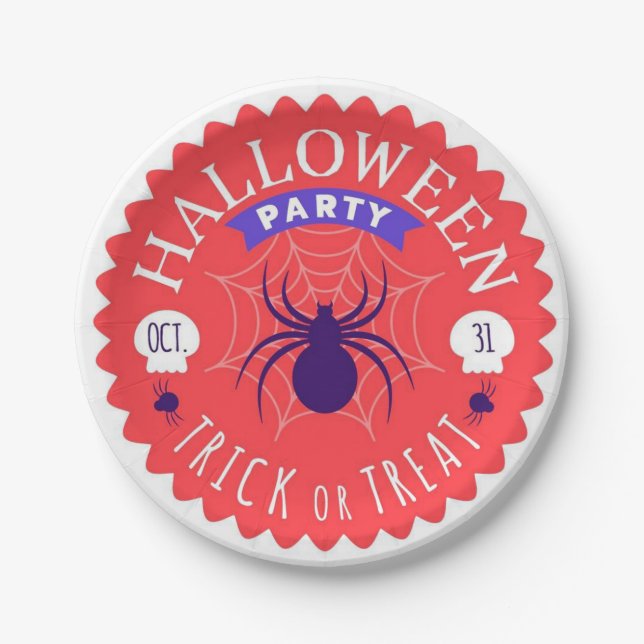 Happy Halloween Party Pappteller (Vorderseite)