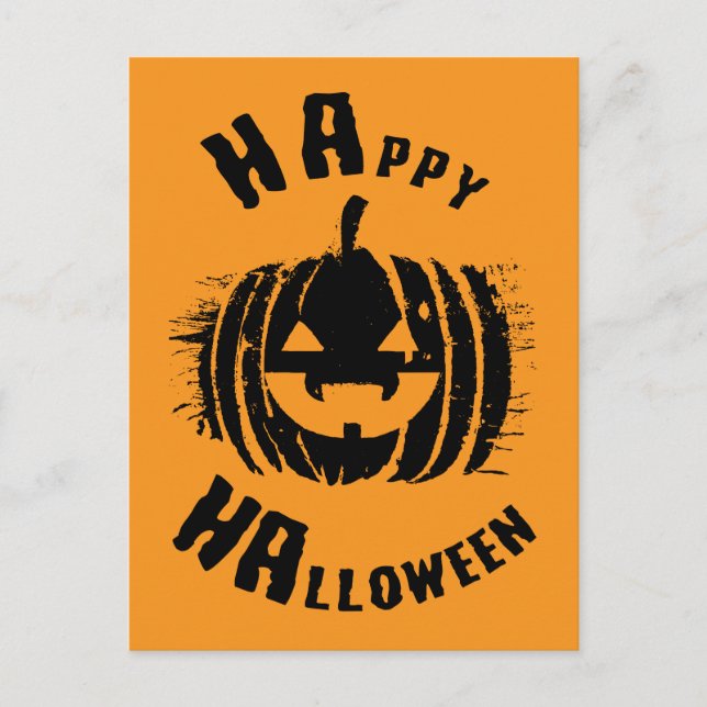 Happy Halloween Party Pumpkin Postkarte (Vorderseite)