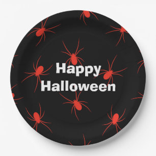 Happy Halloween Party Red Spider Pappteller