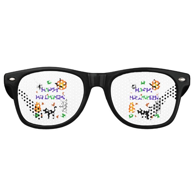 Happy Halloween Party Retro-Sonnenbrille Partybrille (Vorderseite)