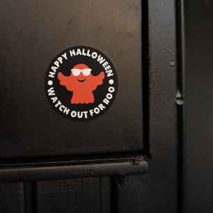 Happy Halloween Pass auf Boo auf Runder Aufkleber