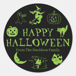 Happy Halloween Pate Runder Aufkleber