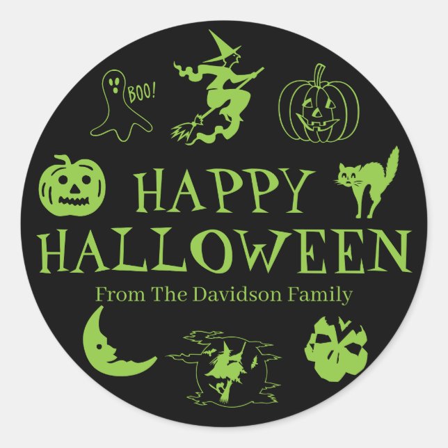 Happy Halloween Pate Runder Aufkleber (Vorderseite)