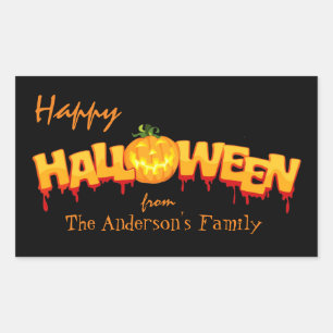 Happy Halloween Personalisiert Rechteckiger Aufkleber