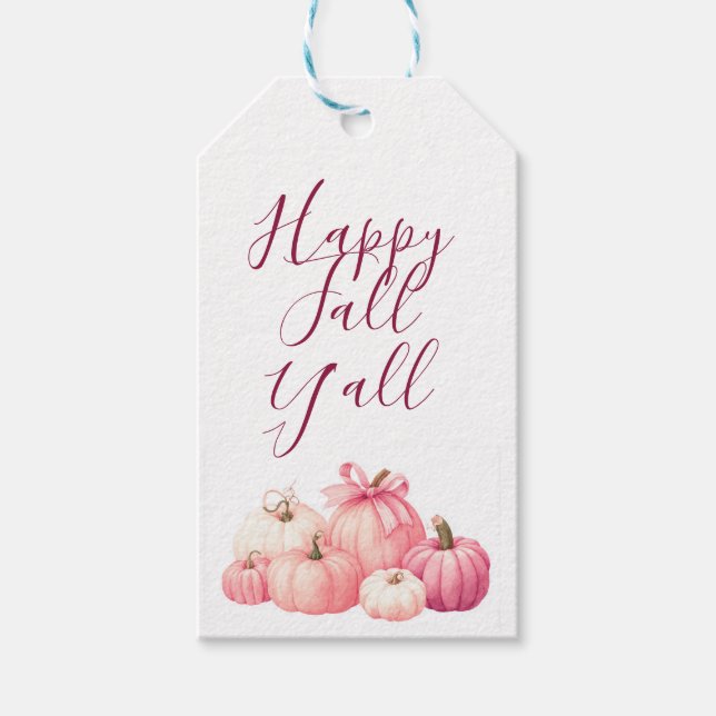 Happy Halloween Pink Pumpkin-Untersetzer Geschenkanhänger (Vorderseite)