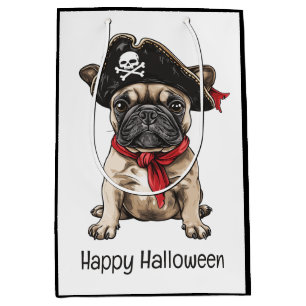 Happy Halloween Pirate French Bulldog Mittlere Geschenktüte