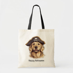 Happy Halloween Pirate Golden Retriever Hund Skull Tragetasche