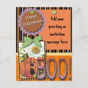 Happy Halloween Postcard Einladungspostkarte