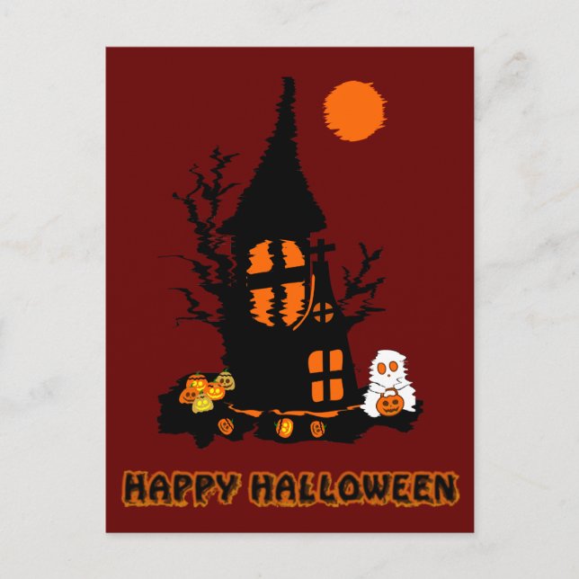 Happy Halloween Postcard Feiertagspostkarte (Vorderseite)