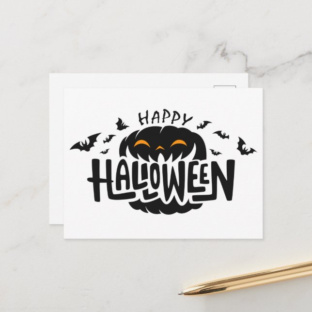 Happy Halloween Postcard Postkarte (Vorderseite/Rückseite Beispiel)