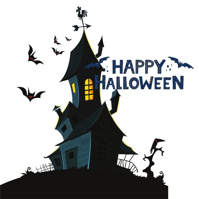 Happy Halloween Poster (Whispers from beyond echo in the haunted mansion.)