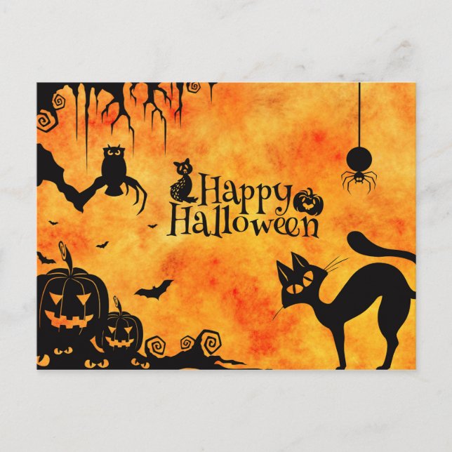 Happy Halloween Postkarte (Vorderseite)