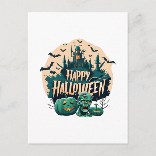 Happy Halloween Postkarte (Vorderseite)