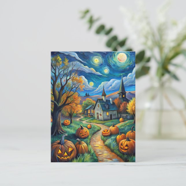 Happy Halloween Postkarte (Stehend Vorderseite)