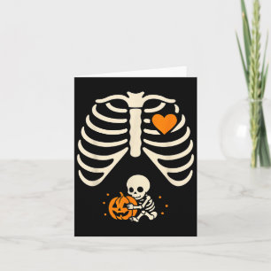 Happy Halloween Pregnant Baby Skeleton Spooky Seas Karte