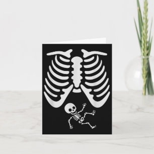 Happy Halloween Pregnant Baby Skeleton Spooky Seas Karte