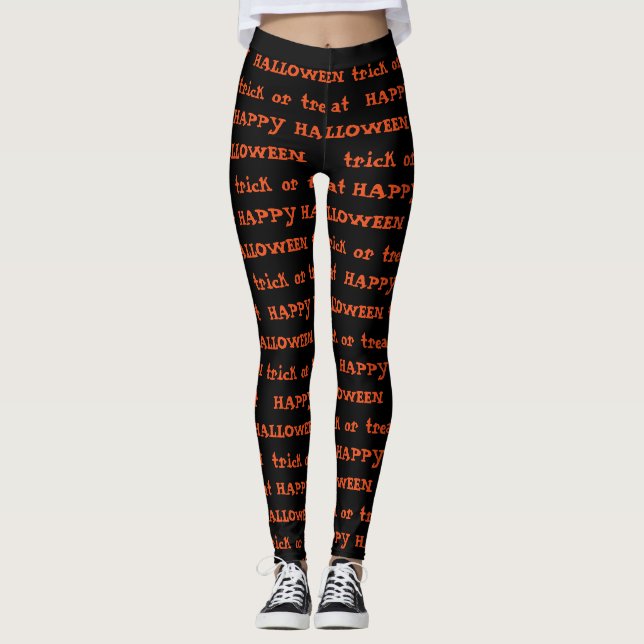 Happy Halloween Print Damen Leggings (Vorderseite)