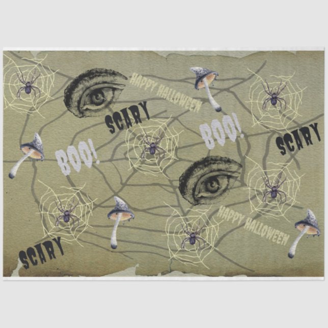 Happy Halloween Psychedelic Mushroom Muster Seidenpapier (Vorderseite)