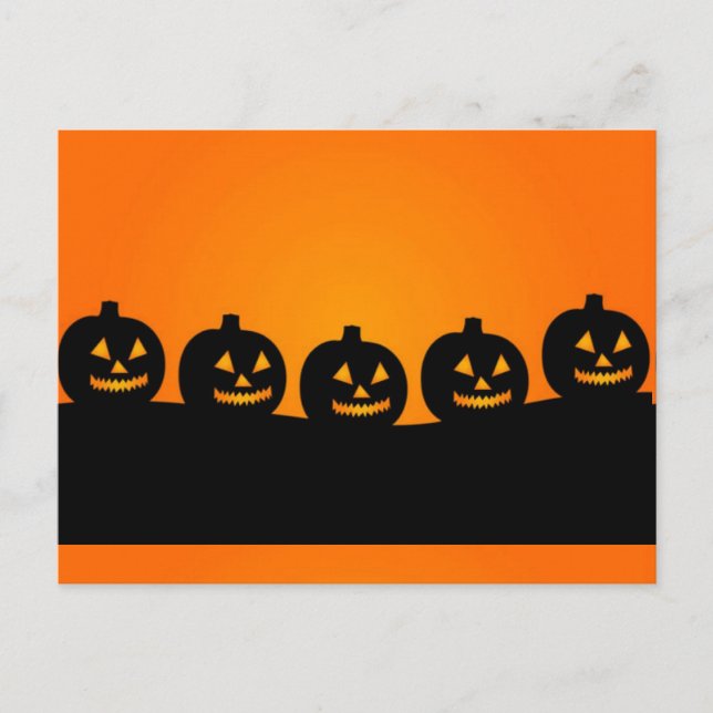 Happy Halloween Pumkin Heads Postkarte (Vorderseite)