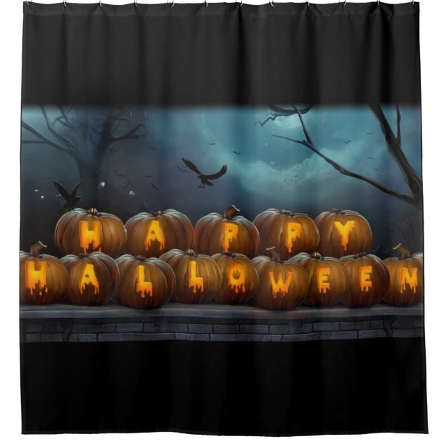 Happy Halloween Pumkins Duschvorhang (Vorderseite)