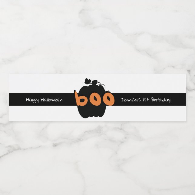 Happy Halloween Pumpkin 1. Geburtstag (Einzelnes Label)