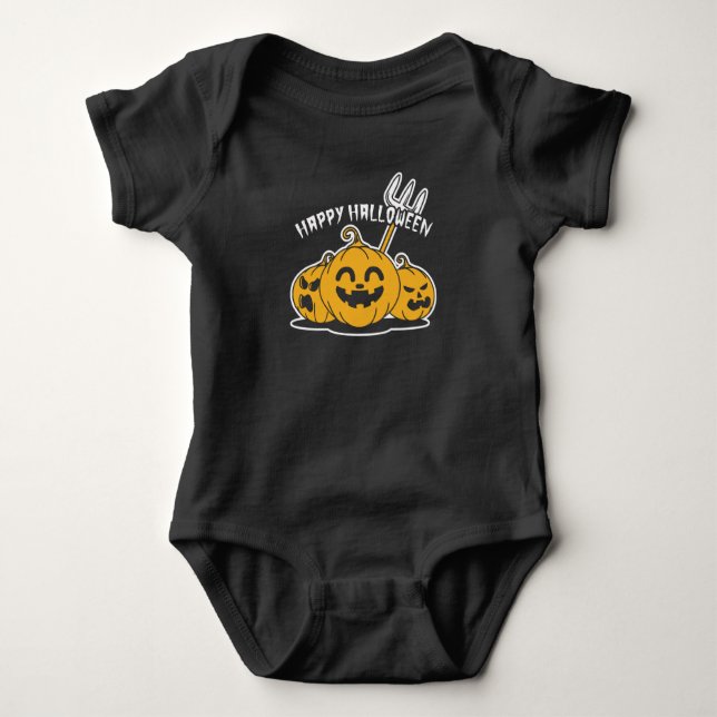 Happy Halloween Pumpkin Baby Strampler (Vorderseite)