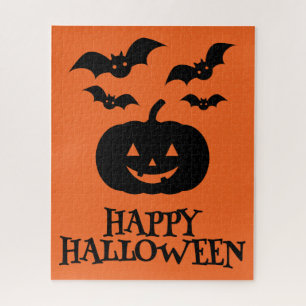 Happy Halloween Pumpkin Bat Minimal