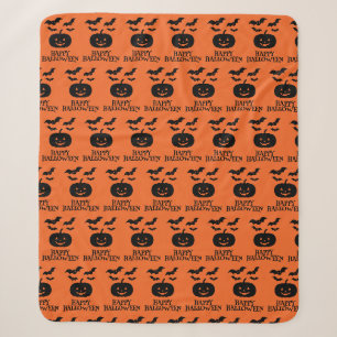 Happy Halloween Pumpkin Bat Minimal Sherpadecke