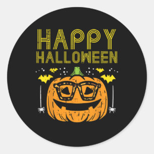 Happy Halloween Pumpkin Brillen Kostüm Frauen Mädc Runder Aufkleber