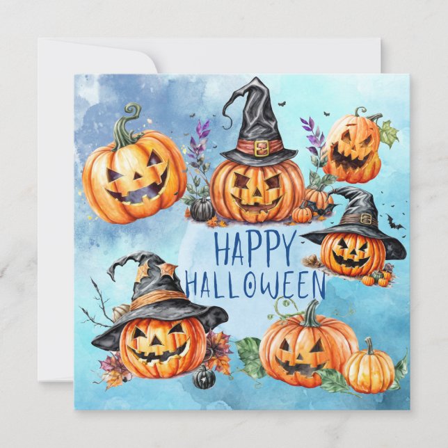 Happy Halloween Pumpkin Card Feiertagskarte (Vorderseite)