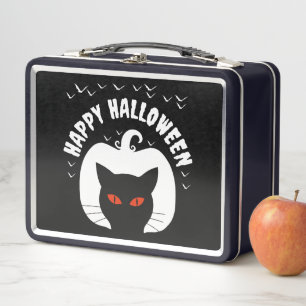 HAPPY HALLOWEEN PUMPKIN CAT METALL BROTDOSE