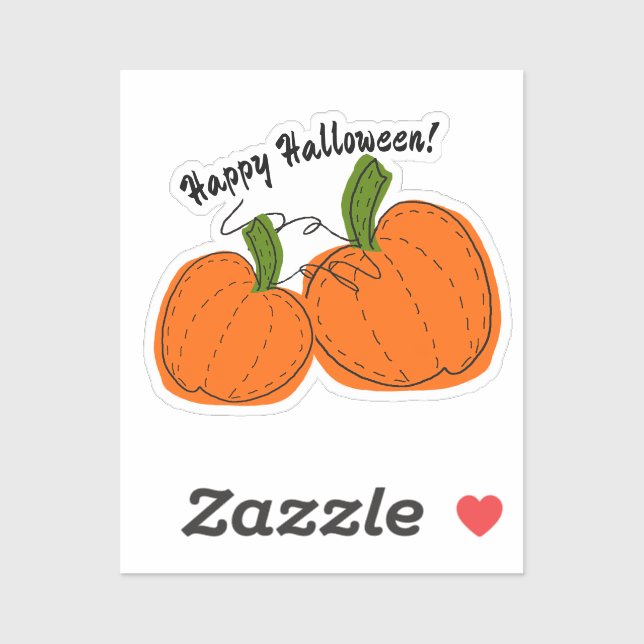 Happy Halloween Pumpkin Custom-Cut Vinyl Sticker (Blatt)