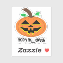 Happy Halloween Pumpkin Custom-Cut Vinyl Sticker