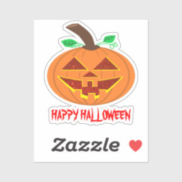 Happy Halloween Pumpkin Custom-Cut Vinyl Sticker