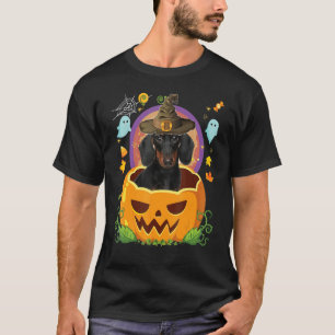 Happy Halloween Pumpkin Dackel Hund Hexe Niedlich  T-Shirt