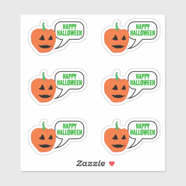 Happy Halloween Pumpkin Face Aufkleber (Blatt)
