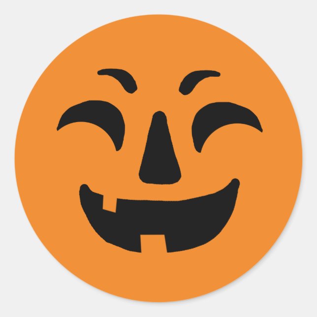 Happy Halloween Pumpkin Face Runder Aufkleber (Vorderseite)