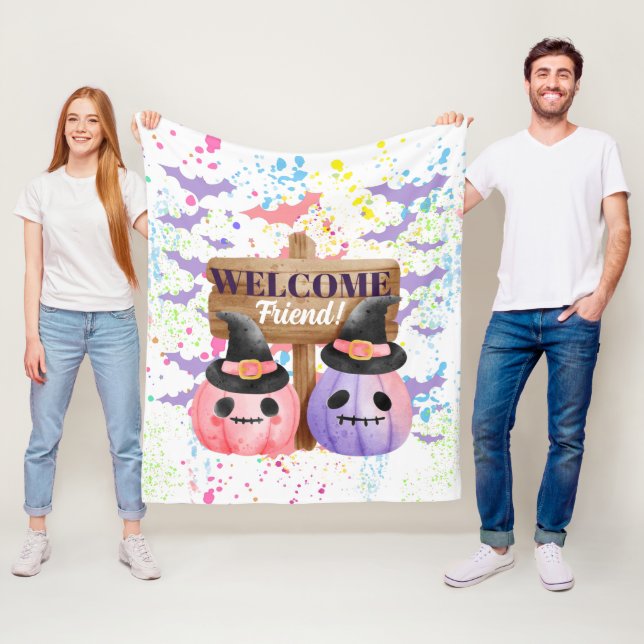 Happy halloween pumpkin fleecedecke (Beispiel)