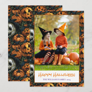Happy Halloween Pumpkin Foto Holiday Card Karte