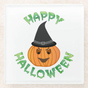 "HAPPY HALLOWEEN" PUMPKIN GLASUNTERSETZER