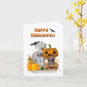 Happy Halloween Pumpkin Head RIP Karte