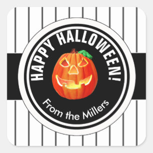 Happy Halloween Pumpkin ID212 Quadratischer Aufkleber